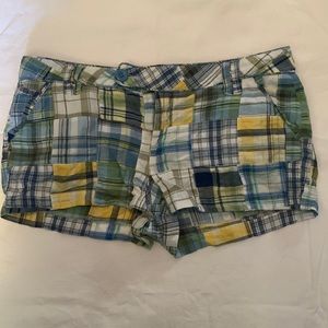 Arizona floral plaid shorts.